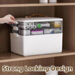 3 Layers Medicine Storage Box, Portable First Aid 3 Tier, White - Image 4