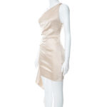One-shoulder Sleeveless Mini Dress Sexy Slim Backless Skirt Party Wedding Dresses Womens Clothing - Image 4