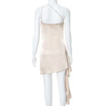 One-shoulder Sleeveless Mini Dress Sexy Slim Backless Skirt Party Wedding Dresses Womens Clothing - Image 5