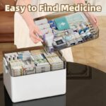 3 Layers Medicine Storage Box, Portable First Aid 3 Tier, White - Image 5