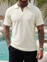 Summer New Arrival Mens Jacquard Polo Shirt - Image 3