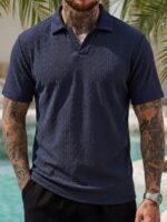 Summer New Arrival Mens Jacquard Polo Shirt - Image 5