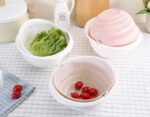 Double-Dish Sink Drain Basket Kitchen Panning Wash Fruit Basket - Image 5