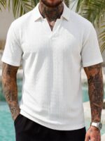 Summer New Arrival Mens Jacquard Polo Shirt - Image 6