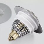 Dop scurgere chiuveta, universal, deschidere cu click, material oțel, diametru exterior 62 mm, culoare Argintiu - Image 2