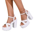 Patent Leather Platform Thick-soled Sandals For Women - Image 2