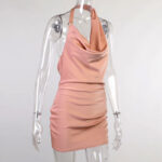 Satin Party Dress V Neck Backless Mini Sleeveless Summer Party Dress - Image 10