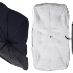 Parasolar Auto tip umbrela pentru parbriz, dimensiune 78 x 130 cm, culoare neagra